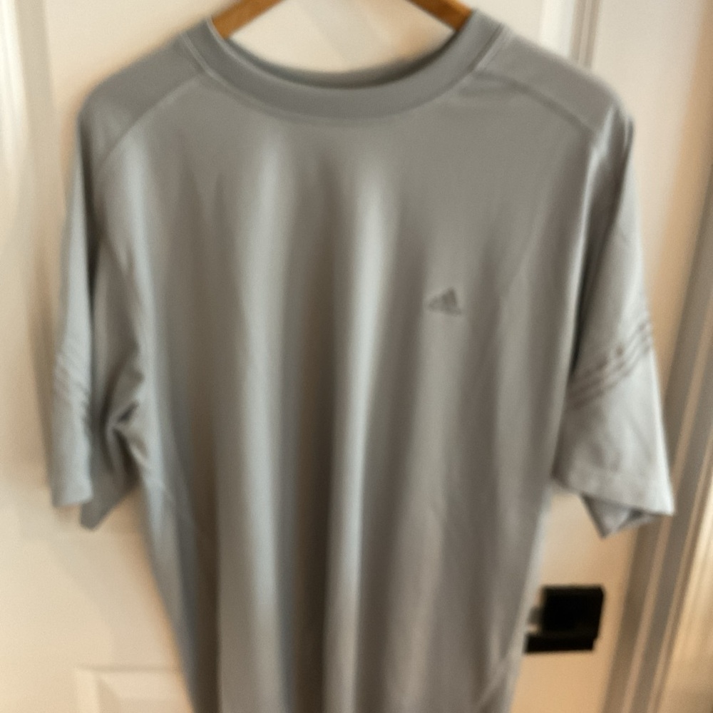 Adidas Climalite - Short Sleeve Crewneck Gray Men's Shirt - Size X-Large